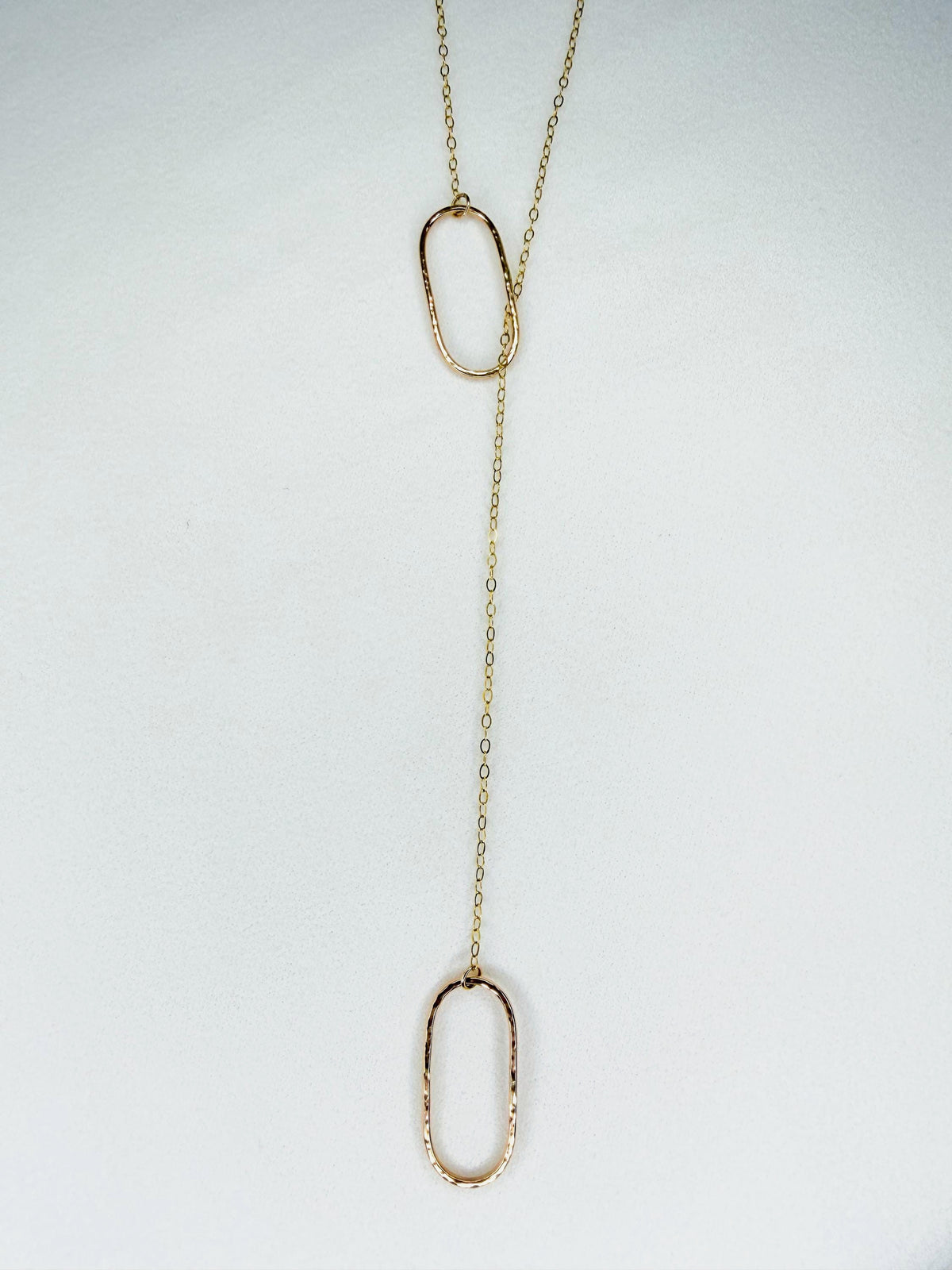 Oval Adjustable Necklace, 14K gold fill