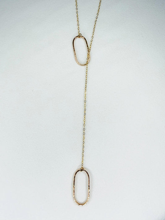 Oval Adjustable Necklace, 14K gold fill