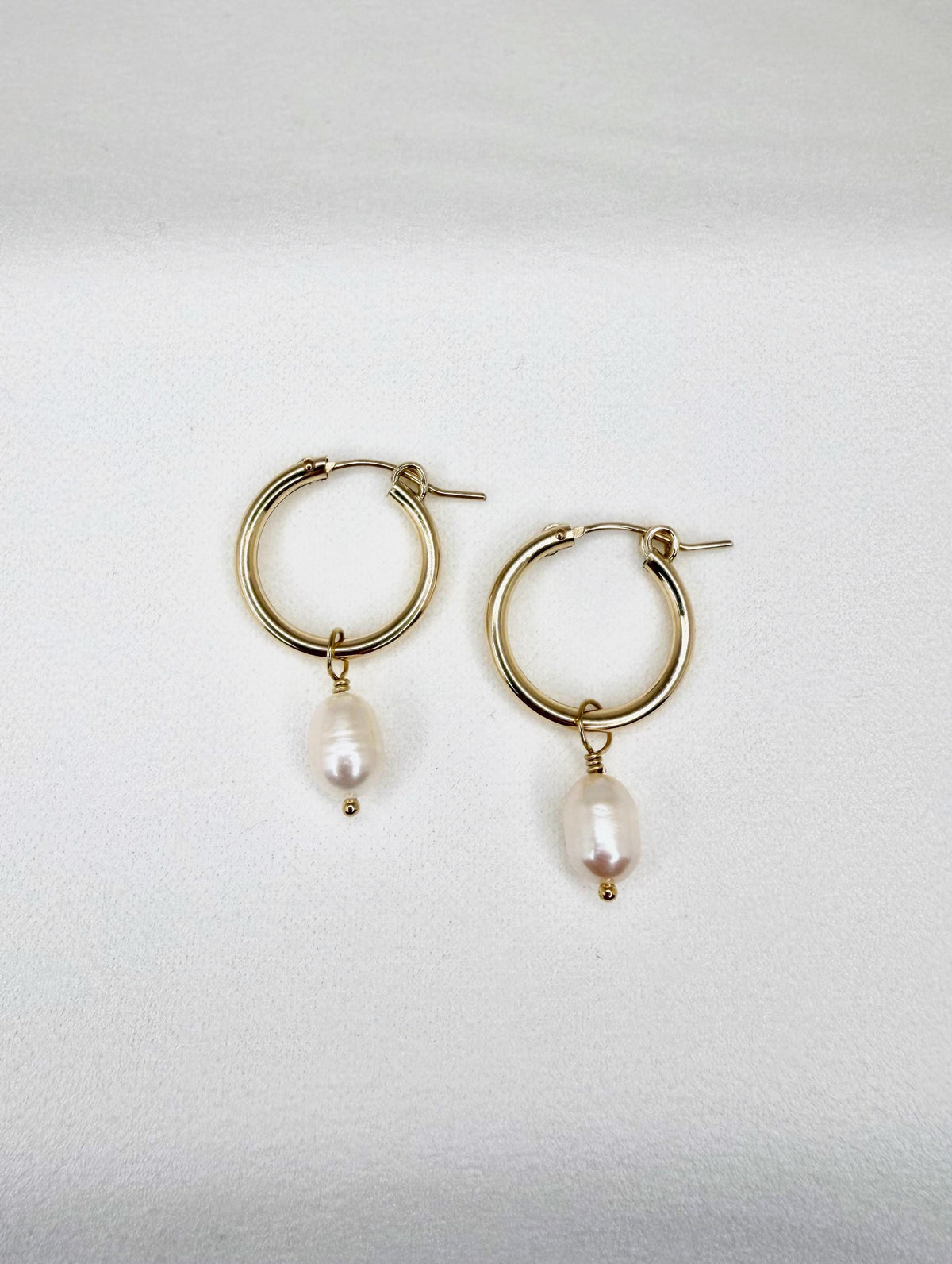Pearl Drop Hoop Earrings - Large 3