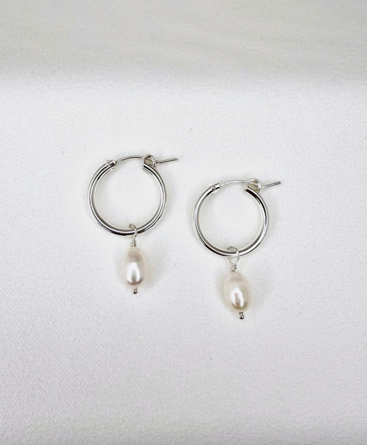 Pearl Drop Hoop Earrings - Large 4
