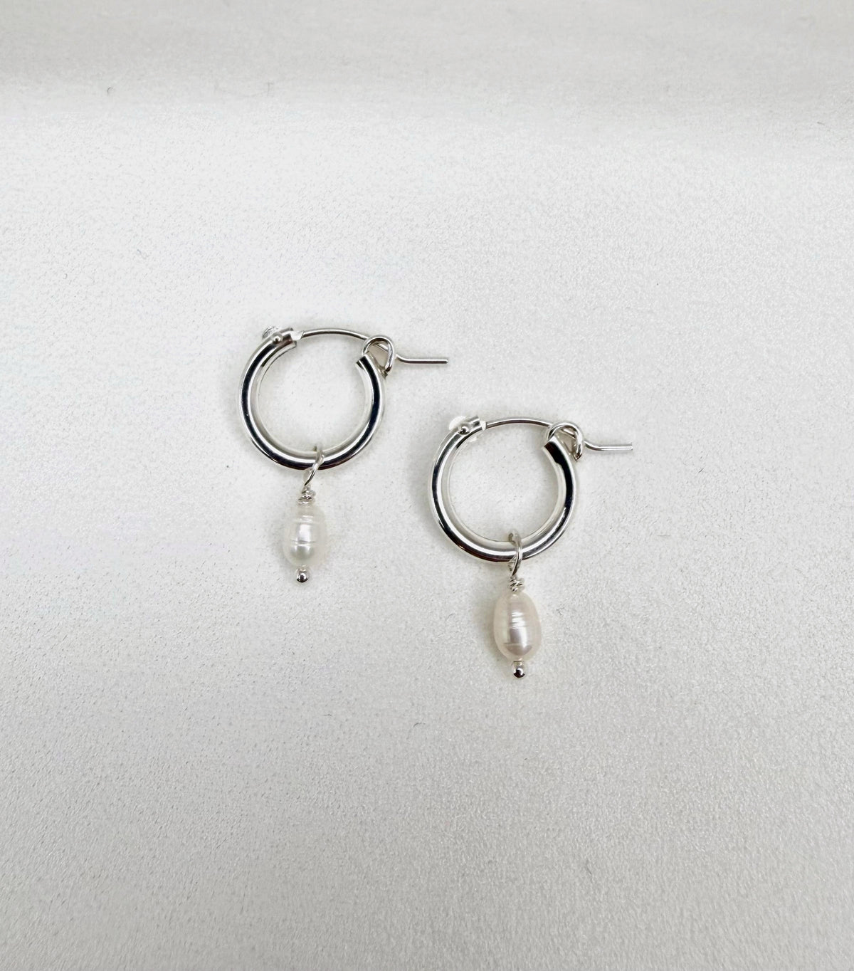 Pearl Drop Hoop Earrings - Small 3