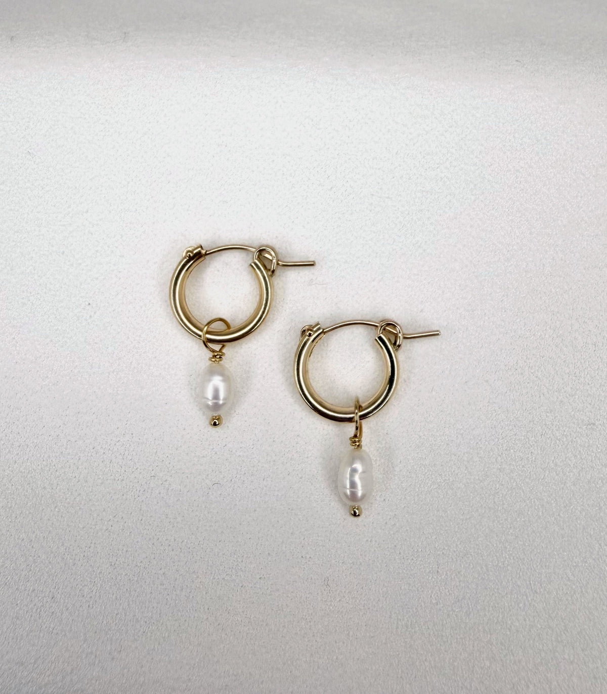 Pearl Drop Hoop Earrings - Small 4